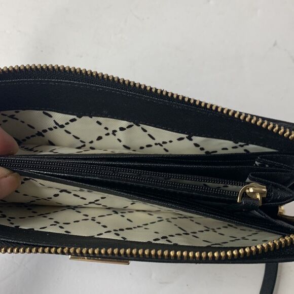 Kate Spade Newberry Lane black crossgrain leather continental zip-around wallet - Picture 8 of 8